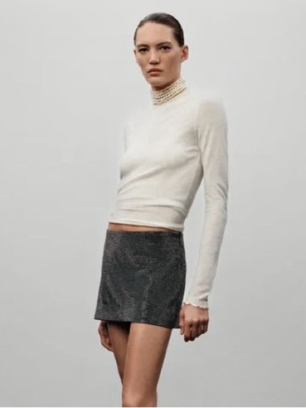 MANGO X JEN CEBALLOS Long Sleeve 100% Wool Thin Lightweight Sweater--NWT--M